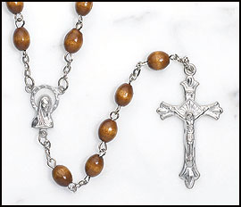 Carmel Brown Wood Rosary